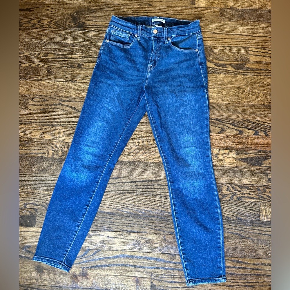 Good American Good Legs Crop Skinny Jeans, Size 8 , Blue Denim